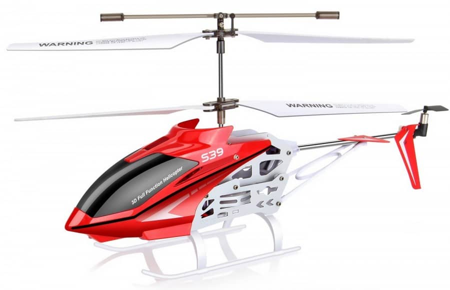 Red SYMA RAPTOR S39 3 Channel Gyro Mini Metal RC Helicopter w/ Controller 